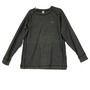 The North Face Sweater Mens XL Gray Crewneck Knit Pullover Logo Wool Blend